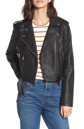Levi's + Faux Leather Fashion Belted Moto Jacket