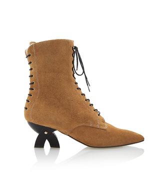 Loewe + Shearling-Lined Suede Lace-Up Boots