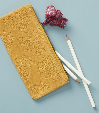 Anthropologie + Riley Suede Pencil Pouch