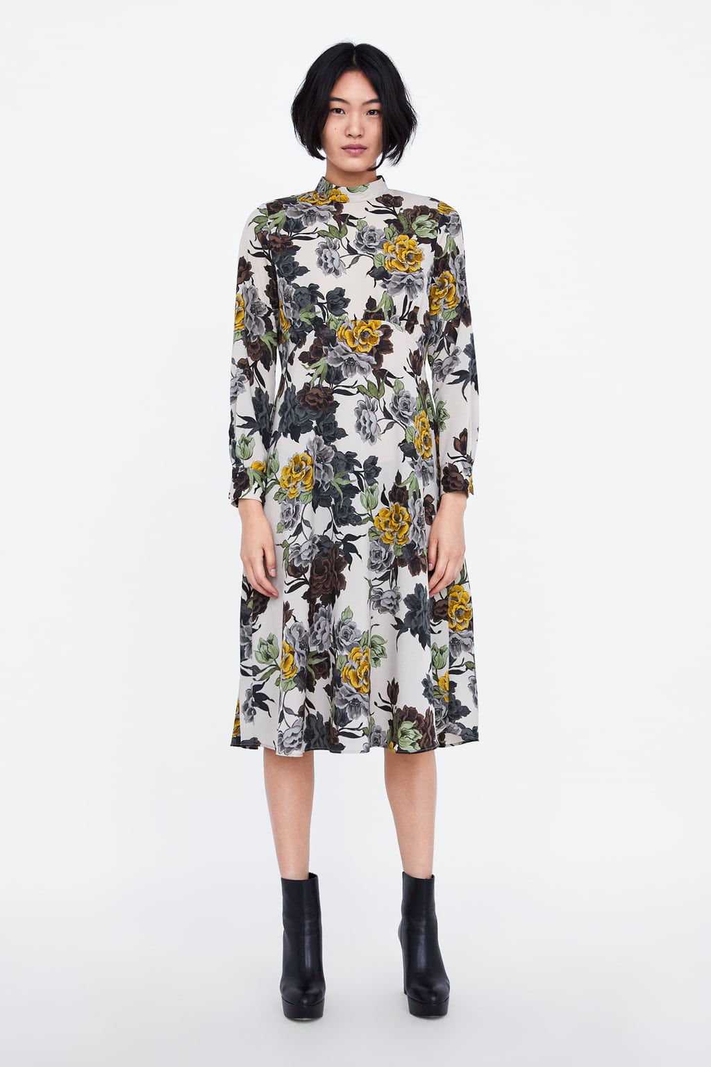 Zara + Floral Print Dress