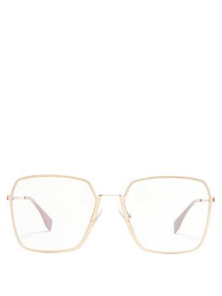 Fendi + Oversized Square Shaped Metal Glasses