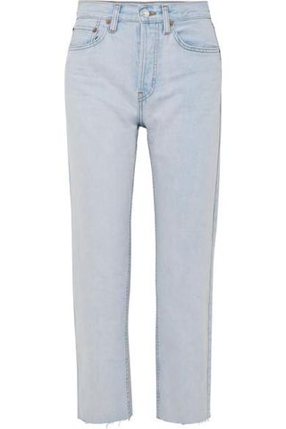 Re/Done + High-rise Stove Pipe Straight-leg Jeans