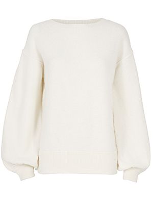 Helmut Lang + Helmut Lang Balloon Sleeve Pullover Sweater Ivory M