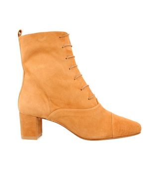 By Far + Lada Suede Boots in Nude