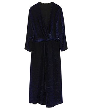 Zara + Shimmery Navy Dress
