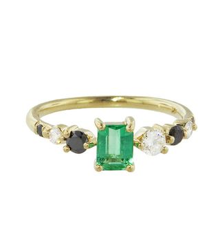Mociun + Seven Sister Stone Cluster Emerald Ring