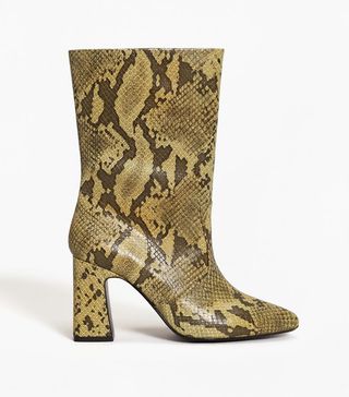 Mango + Snake-Effect Boots