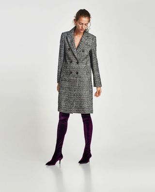 Zara + Checked Coat