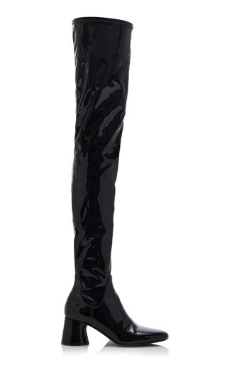 Khaite + Wythe Patent Leather Over-The-Knee Boots