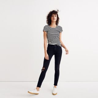 Madewell + 9 Inch High-Rise Skinny Jeans in Black Sea