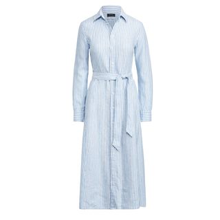 Ralph Lauren + Striped Linen Shirtdress