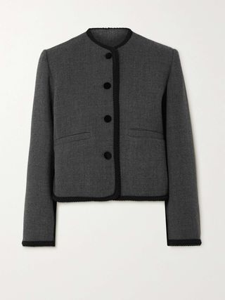 Liberowe + Cropped Guipure Lace-Trimmed Wool Jacket