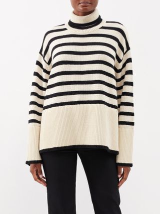 Toteme + Roll-Neck Striped Wool-Blend Sweater