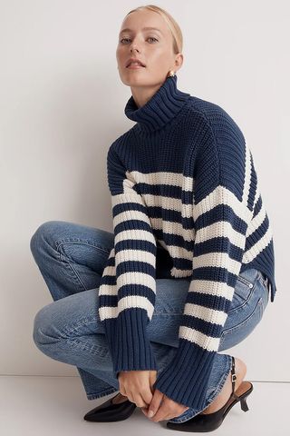 Madewell + Wide Rib Mockneck Sweater