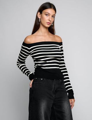 Pixie Market + Marcel Stripe Off the Shoulder Top