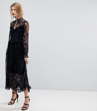 Y.A.S + Lace Dress With Ruffle Detail