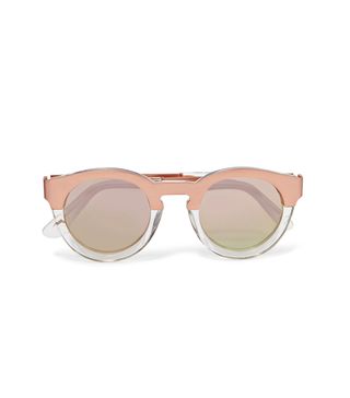 Sunday Somewhere + Soelae Round-Frame Rose Gold-Tone and Acetate Sunglasses