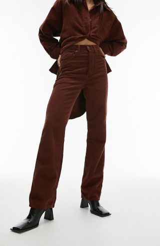 Topshop + Kort High Waist Corduroy Pants