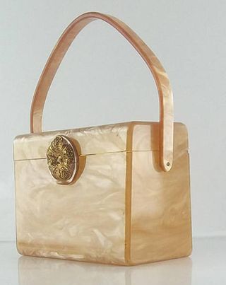 Wilardy + Champagne Pearlized Marble Lucite Purse