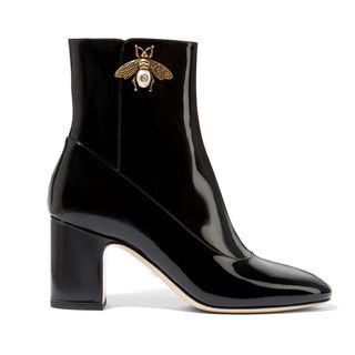 Gucci + Embellished Patent Ankle Boots