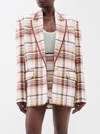 Zimmermann + Matchmaker Checked Linen Blazer