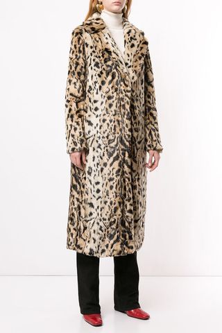Unreal Fur + Leopard-Print Coat