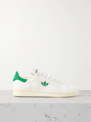 Adidas x Sporty & Rich + Stan Smith Leather-Trimmed Canvas Sneakers