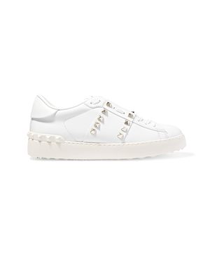 Valentino + Rockstud Untitled Leather Sneakers