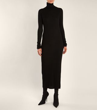 Raey + Roll-Neck Ribbed Fine-Knit Cashmere Dress