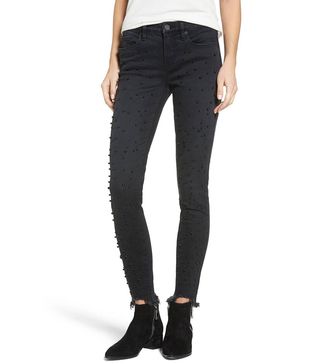 BlankNYC + Faux Pearl Embellished Skinny Jeans