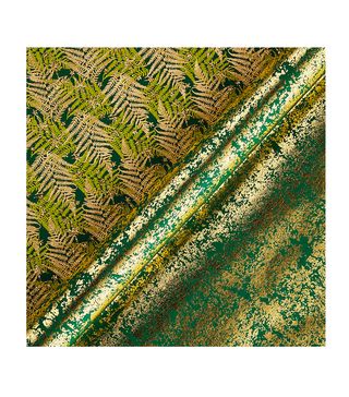 John Lewis + Vivid Into the Woods Fern/Gold Crush Gift Wrap