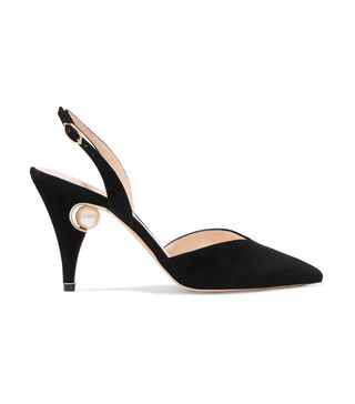 Nicholas Kirkwood + Penelope Embellished Suede Slingback Pumps