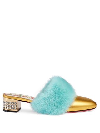 Gucci + Slide With Mink Fur