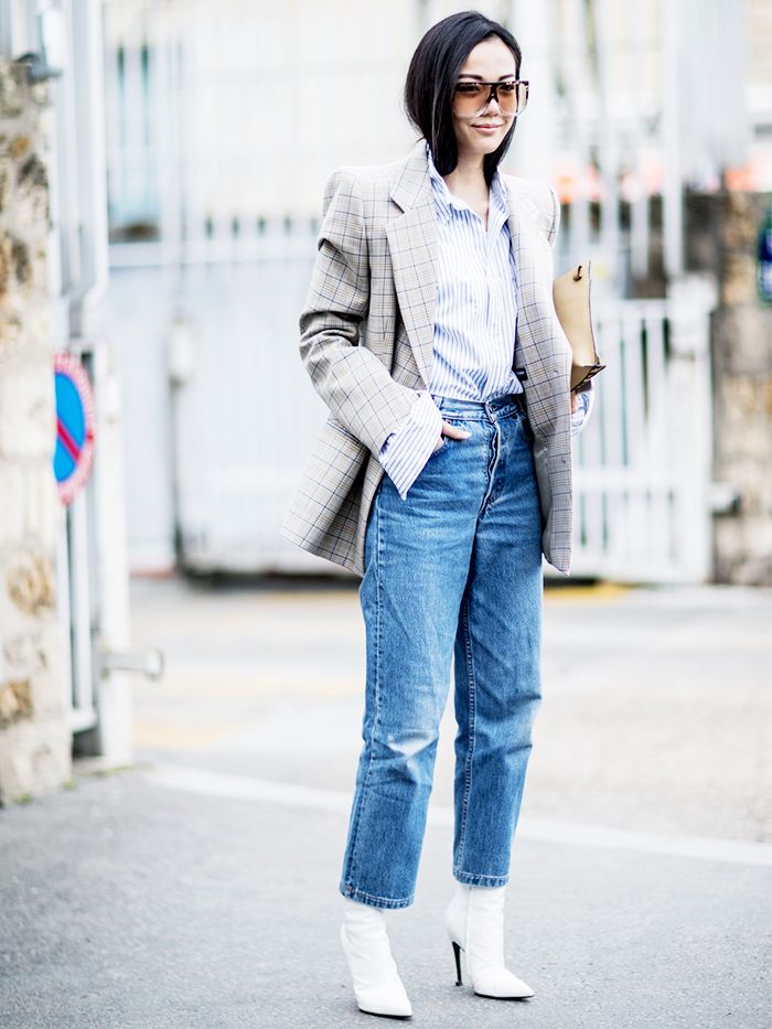 How to Wear Boyfriend Jeans in the Winter | Who What Wear