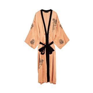 Zara + Embroidered Satin Kimono