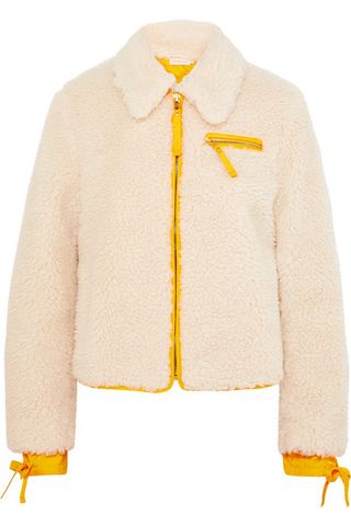 Tory Burch + Shell-Trimmed Faux Shearling Jacket