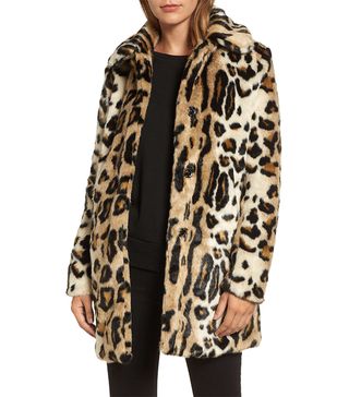 Kensie + Leopard Spot Faux Fur Coat