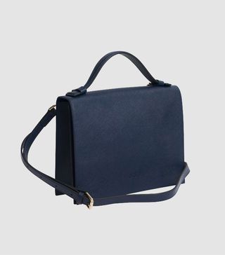 The Daily Edited + Ink Navy Top Handle Bag