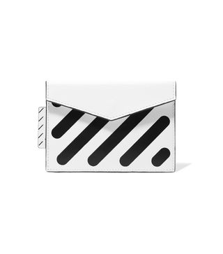 Off-White + Printed Textured-Leather Cardholder