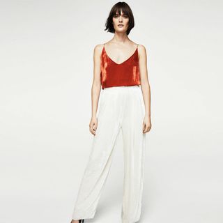 Mango + Velvet Palazzo Trousers