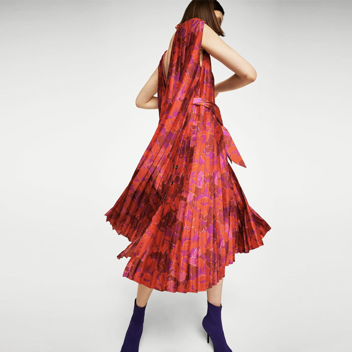 Mango + Pleated Floral Dress
