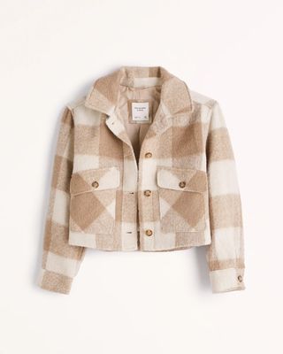 Abercrombie and Fitch + Cropped Cozy Shirt Jacket