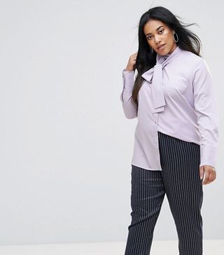 Unique 21 Hero + Long Sleeve Shirt With Tie Neck Detail