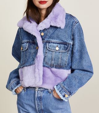 Natasha Zinko + Denim Fur Cropped Jacket