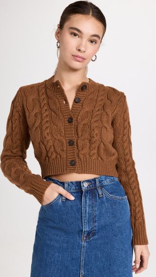 Frame + Cable Button Down Cardigan