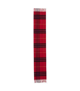 Burberry + Heritage Giant Check Fringed Cashmere Muffler