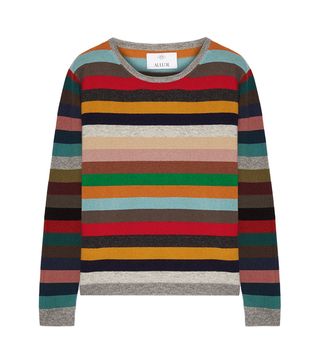 Allude + Striped Cashmere Sweater