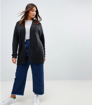 ASOS Curve + Chunky Knit Cardigan in Wool Mix