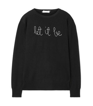 Lingua Franca + Let It Be Embroidered Cashmere Sweater