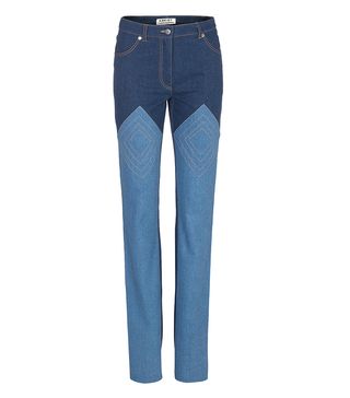 Kreist + Appliquéd Two-Tone Jeans